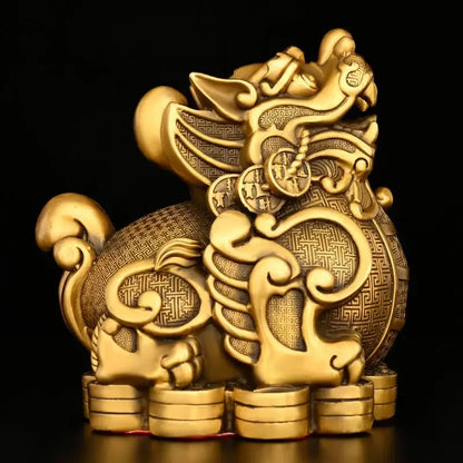 Chinese Lucky Copper Brave Ornaments Money Brave Living Room Wine Cabinet Office Desktop Decor Sculptures
