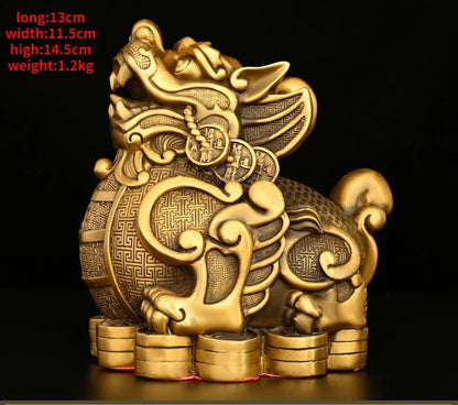 Chinese Lucky Copper Brave Ornaments Money Brave Living Room Wine Cabinet Office Desktop Decor Sculptures