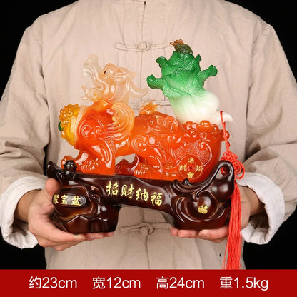 Chinese Lucky Money Pixiu Resin Ornaments Crafts  Living Room Wine Cabinet Home Office Desktop Decor Opening Gifts