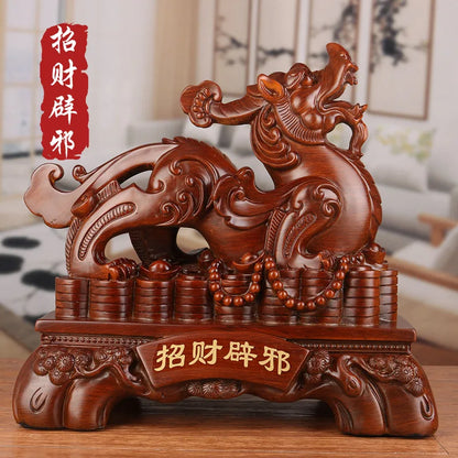 Chinese Lucky Money Pixiu Resin Ornaments Crafts Pixiu Ornaments Sand Gold Resin  Office Home Decoration Creative Gifts