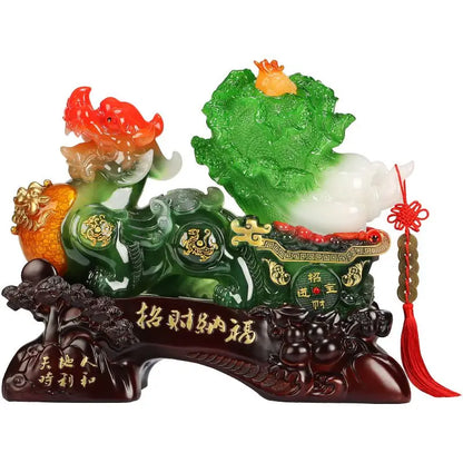 Chinese Lucky Pixiu Ornaments Cabbage Decoration Large Office Table Living Room Wine Cabinet Decoration Business Gift