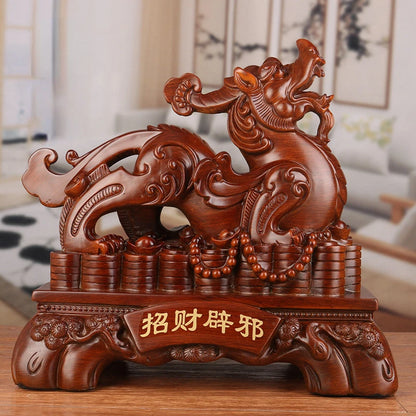 Chinese Lucky Pixiu Resin Ornaments Crafts Feng Shui Sand Gold Office Home Decoration Creative Gifts