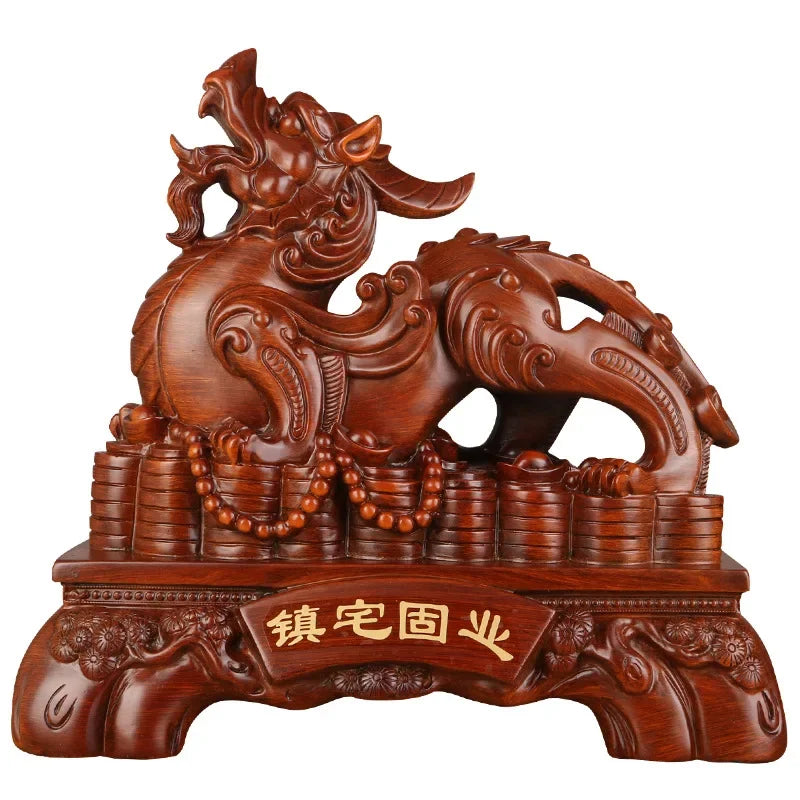 Chinese Lucky Pixiu Resin Ornaments Crafts Feng Shui Sand Gold Office Home Decoration Creative Gifts