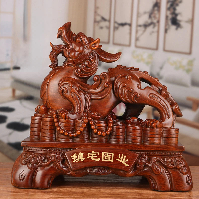 Chinese Lucky Pixiu Resin Ornaments Crafts Feng Shui Sand Gold Office Home Decoration Creative Gifts