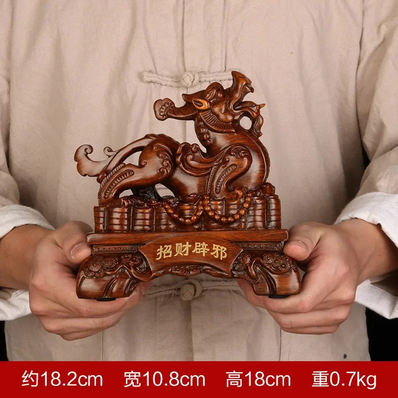Chinese Lucky Pixiu Resin Ornaments Crafts Feng Shui Sand Gold Office Home Decoration Creative Gifts
