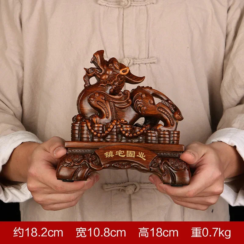 Chinese Lucky Pixiu Resin Ornaments Crafts Feng Shui Sand Gold Office Home Decoration Creative Gifts