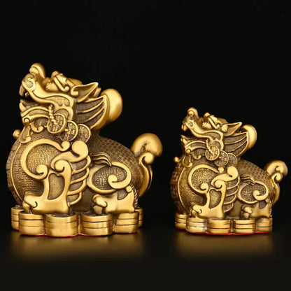 Chinese Lucky Pure Copper Brave Ornaments Money Brave Living Room Wine Cabinet Office Desktop Decorative Crafts