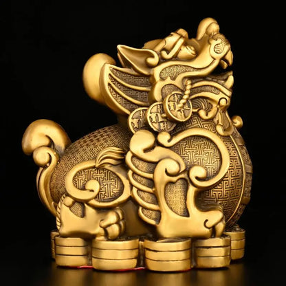 Chinese Lucky Pure Copper Brave Ornaments Money Brave Living Room Wine Cabinet Office Desktop Decorative Crafts
