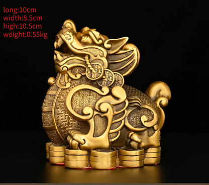 Chinese Lucky Pure Copper Brave Ornaments Money Brave Living Room Wine Cabinet Office Desktop Decorative Crafts