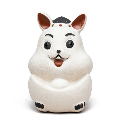 Chinese Lucky Yixing Purple Clay Tea Pet Yuanbao Rabbit Model Ornaments Handmade Zisha Tea Figurine Crafts Tea Set Decoration