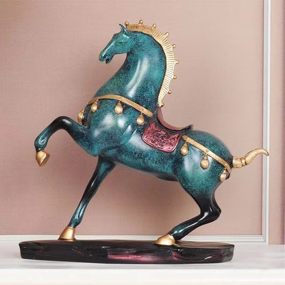 Chinese Luxury  Tang Horse Statue Home Decor Accessories Resin Living Room Decor Modern Horse Sculpture Decor