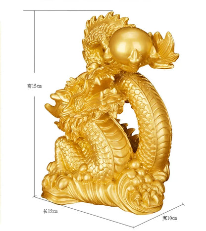 Chinese Mascot Tamron Ornaments Resin Lucky Dragon Sculpture Statue Home Decor Accessories