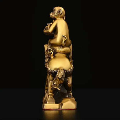 Chinese Monkey Copper Immediately Feng Hou Ornaments Zodiac Monkey Home Living Room Study Office  Fengshui Decoration