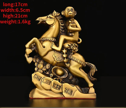 Chinese Monkey Copper Immediately Feng Hou Ornaments Zodiac Monkey Home Living Room Study Office  Fengshui Decoration