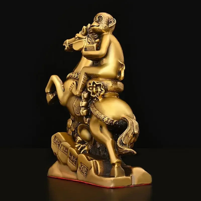 Chinese Monkey Copper Immediately Feng Hou Ornaments Zodiac Monkey Home Living Room Study Office  Fengshui Decoration