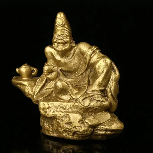 Chinese Movie Character Copper Statue Jigong Statue Ornaments Home Study Crafts  Living Room Decoration