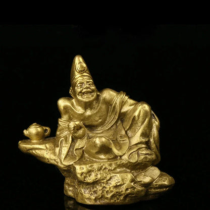 Chinese Movie Character Copper Statue Jigong Statue Ornaments Home Study Crafts  Living Room Decoration