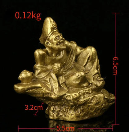 Chinese Movie Character Copper Statue Jigong Statue Ornaments Home Study Crafts  Living Room Decoration