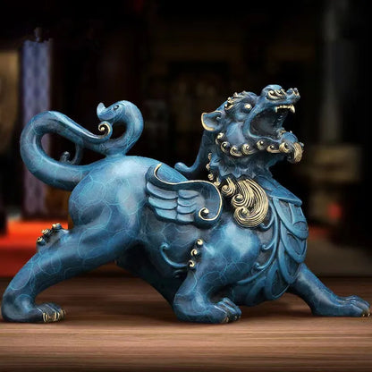 Chinese Mythical Animal Pure Copper Pi Xiu Mascot Sculpture Statue Lucky Ornaments High-end Home Decoration Accessories