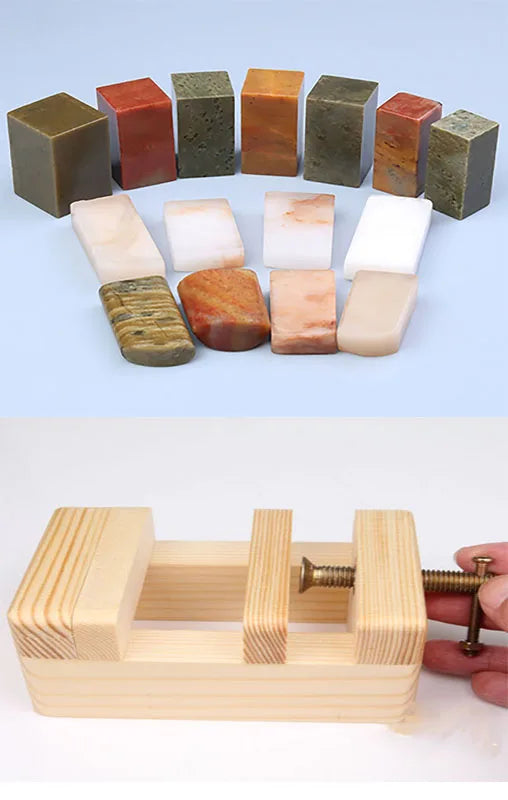 Chinese Name Stamp Stone Seal Set, Letter Sealing Blank Stamp for Painting, Calligraphy, Art Supply, 15 Pcs