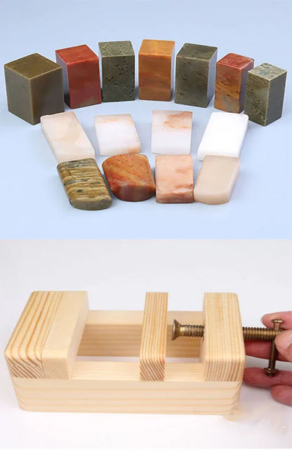 Chinese Name Stamp Stone Seal Set, Letter Sealing Blank Stamp for Painting, Calligraphy, Art Supply, 15 Pcs