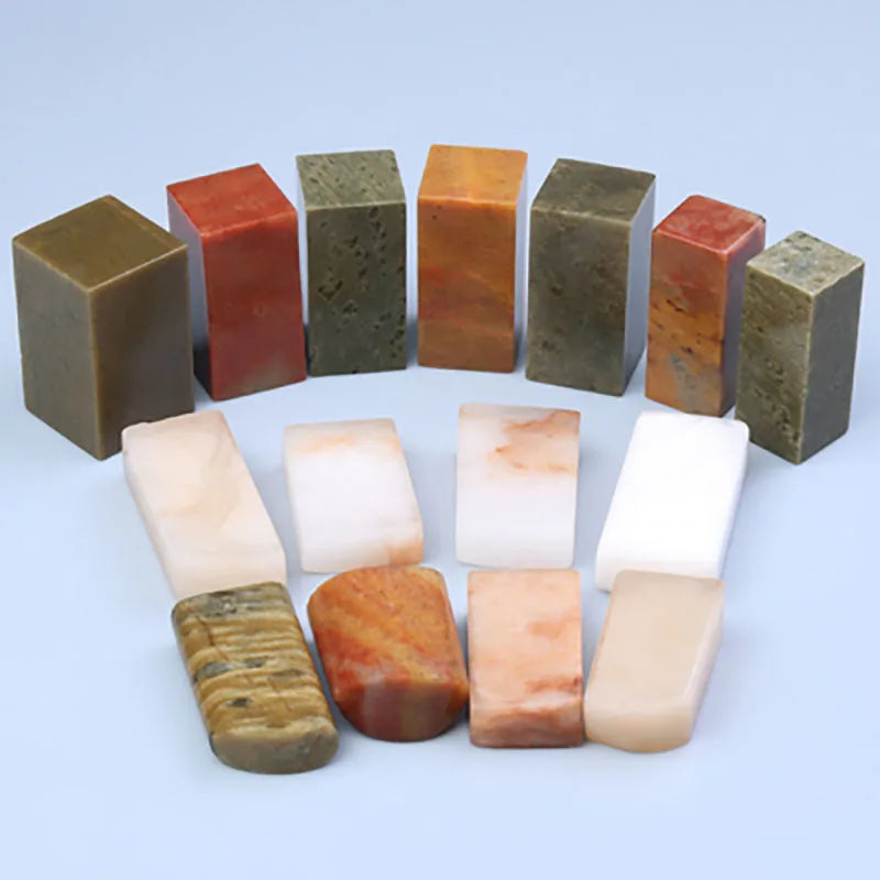 Chinese Name Stamp Stone Seal Set, Letter Sealing Blank Stamp for Painting, Calligraphy, Art Supply, 15 Pcs