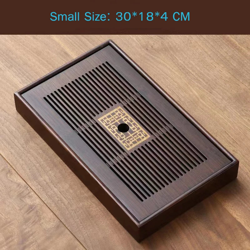 Chinese Natural Bamboo Tea Tray Drainage Water Storage Kung Fu Tea Set Drawer Household Tea Board Chinese Tea Storage Tray