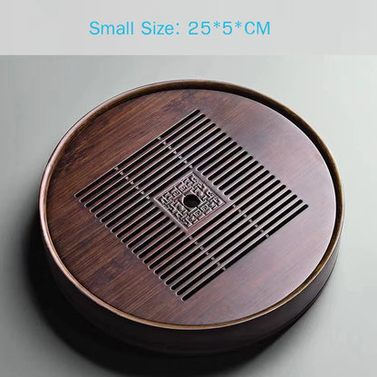 Chinese Natural Bamboo Tea Tray Drainage Water Storage Kung Fu Tea Set Drawer Household Tea Board Chinese Tea Storage Tray