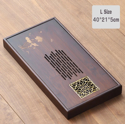 Chinese Natural Bamboo Tea Tray Drainage Water Storage Kung Fu Tea Set Drawer Household Tea Board Chinese Tea Storage Tray