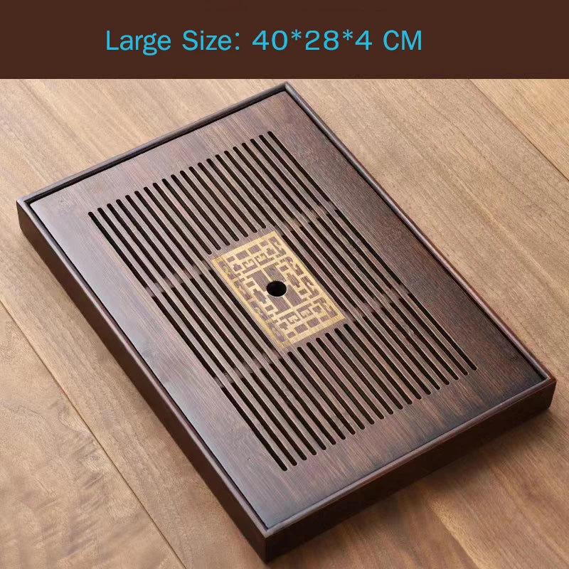 Chinese Natural Bamboo Tea Tray Drainage Water Storage Kung Fu Tea Set Drawer Household Tea Board Chinese Tea Storage Tray