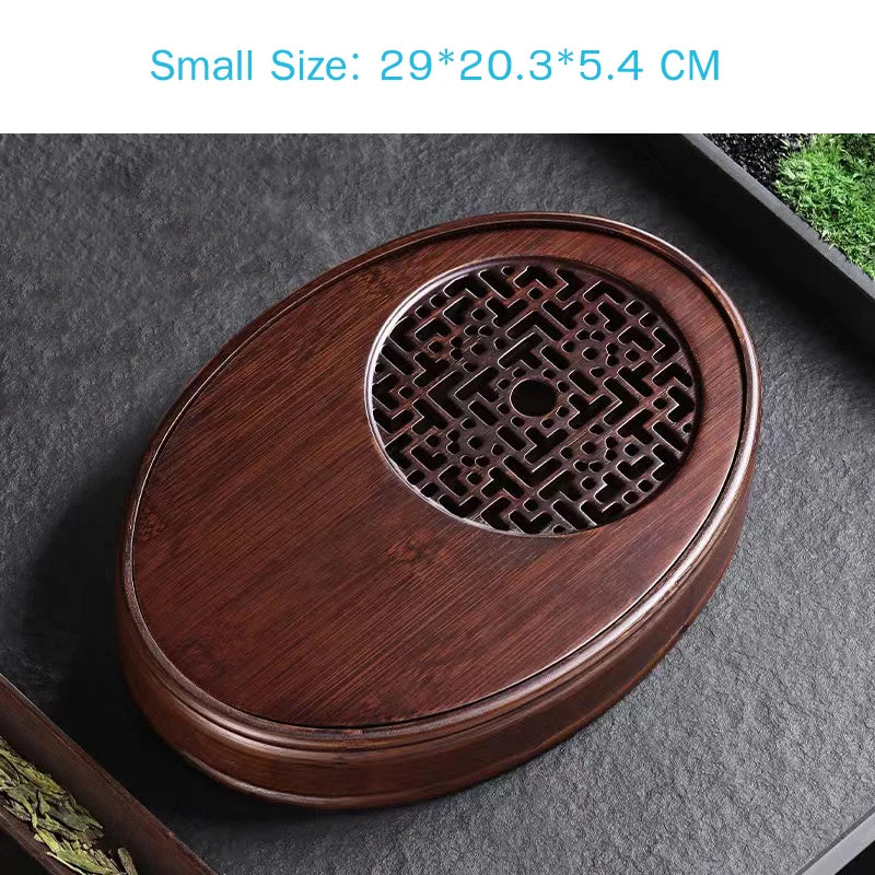 Chinese Natural Bamboo Tea Tray Drainage Water Storage Kung Fu Tea Set Drawer Household Tea Board Chinese Tea Storage Tray