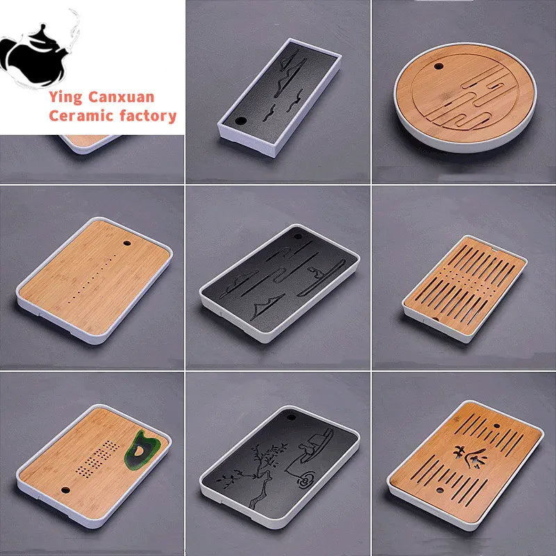 Chinese Natural Bamboo Tray Water Storage Tea Tray Traditional Tea Table Decorative Accessories Household Teaware Tea Board