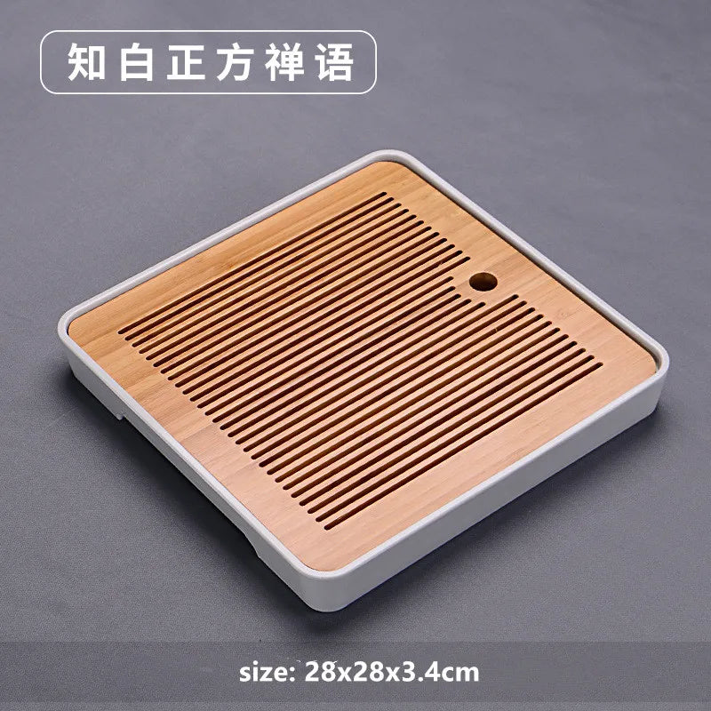 Chinese Natural Bamboo Tray Water Storage Tea Tray Traditional Tea Table Decorative Accessories Household Teaware Tea Board