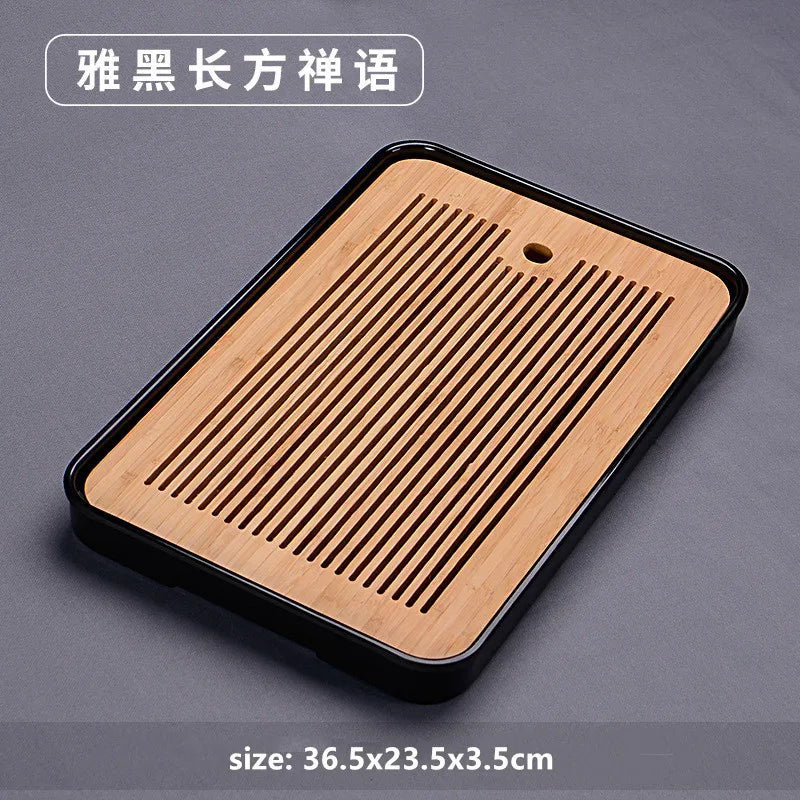 Chinese Natural Bamboo Tray Water Storage Tea Tray Traditional Tea Table Decorative Accessories Household Teaware Tea Board