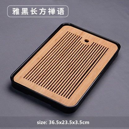 Chinese Natural Bamboo Tray Water Storage Tea Tray Traditional Tea Table Decorative Accessories Household Teaware Tea Board