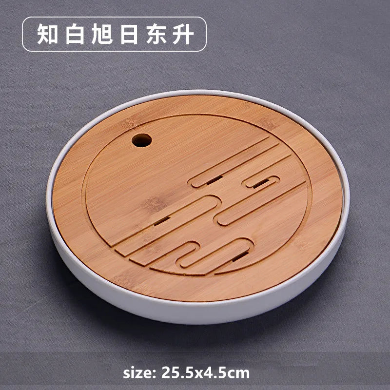 Chinese Natural Bamboo Tray Water Storage Tea Tray Traditional Tea Table Decorative Accessories Household Teaware Tea Board