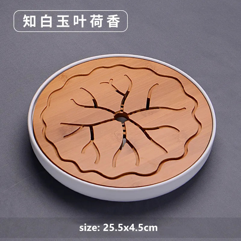 Chinese Natural Bamboo Tray Water Storage Tea Tray Traditional Tea Table Decorative Accessories Household Teaware Tea Board