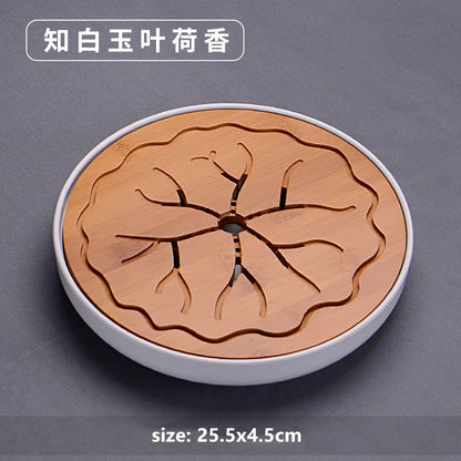 Chinese Natural Bamboo Tray Water Storage Tea Tray Traditional Tea Table Decorative Accessories Household Teaware Tea Board