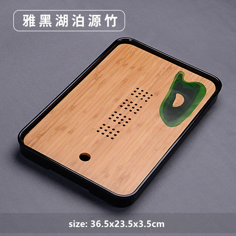Chinese Natural Bamboo Tray Water Storage Tea Tray Traditional Tea Table Decorative Accessories Household Teaware Tea Board