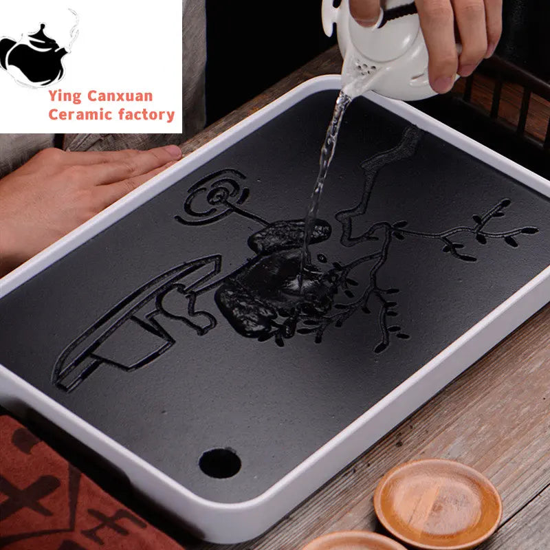 Chinese Natural Bamboo Tray Water Storage Tea Tray Traditional Tea Table Decorative Accessories Household Teaware Tea Board