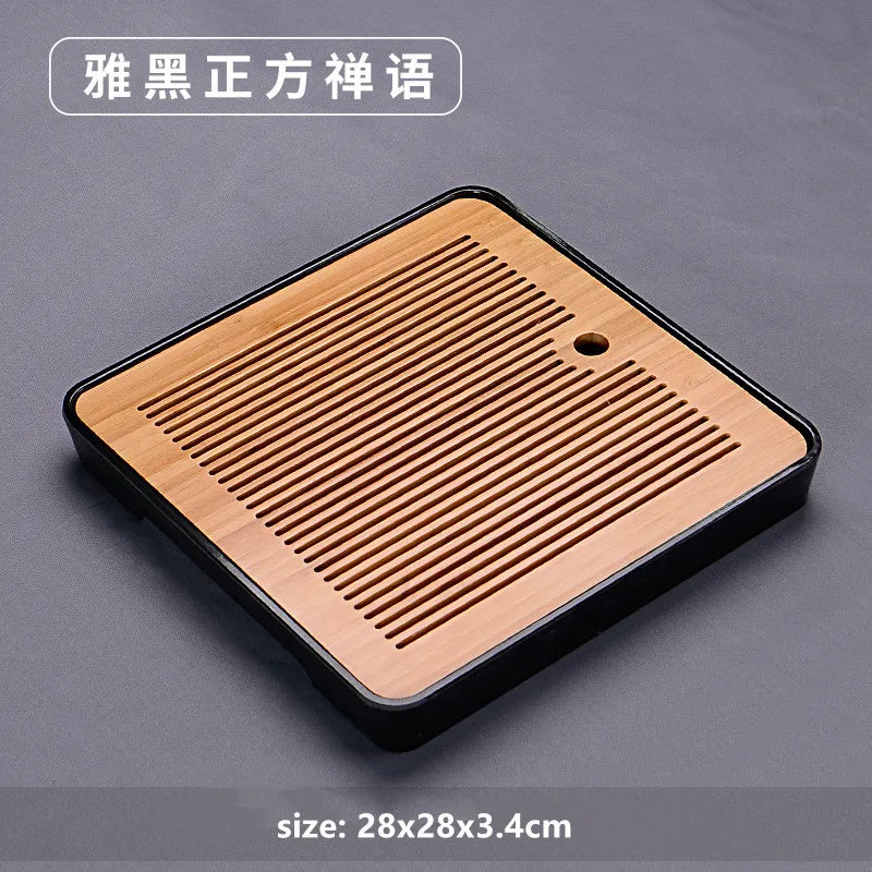 Chinese Natural Bamboo Tray Water Storage Tea Tray Traditional Tea Table Decorative Accessories Household Teaware Tea Board