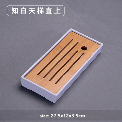 Chinese Natural Bamboo Tray Water Storage Tea Tray Traditional Tea Table Decorative Accessories Household Teaware Tea Board