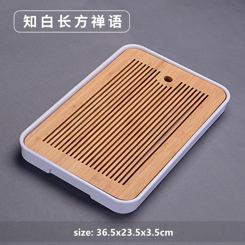Chinese Natural Bamboo Tray Water Storage Tea Tray Traditional Tea Table Decorative Accessories Household Teaware Tea Board