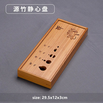 Chinese Natural Bamboo Tray Water Storage Tea Tray Traditional Tea Table Decorative Accessories Household Teaware Tea Board