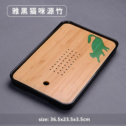 Chinese Natural Bamboo Tray Water Storage Tea Tray Traditional Tea Table Decorative Accessories Household Teaware Tea Board