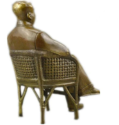 Chinese Old Bronze Handmade Carved Mao zedong Collect Statue Figure