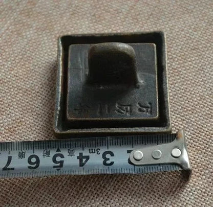 Chinese Old Copper Bronze Copper Seal And Box Stamp Home Decoration