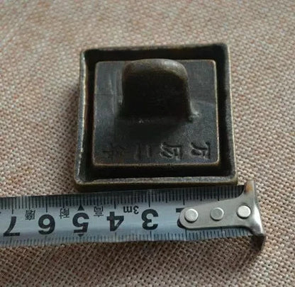 Chinese Old Copper Bronze Copper Seal And Box Stamp Home Decoration