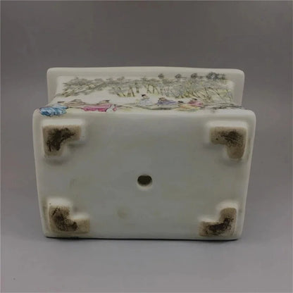 Chinese Old PorcelainPink Bamboo Tree Flower Pot With Qixian Pattern