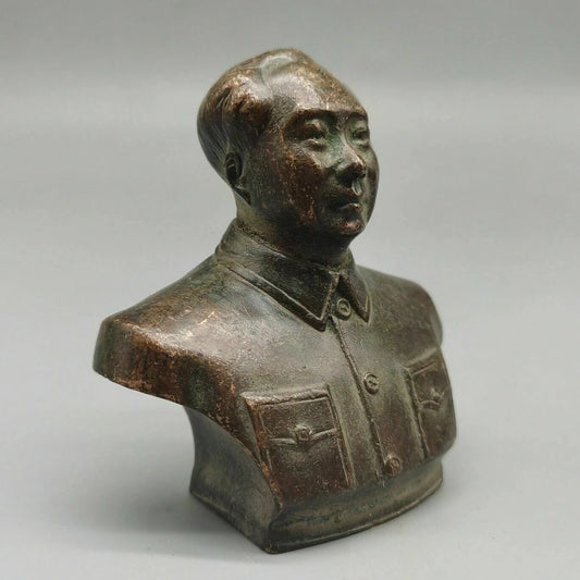Chinese Old copper statues TChairman Mao portrait statue decorate
